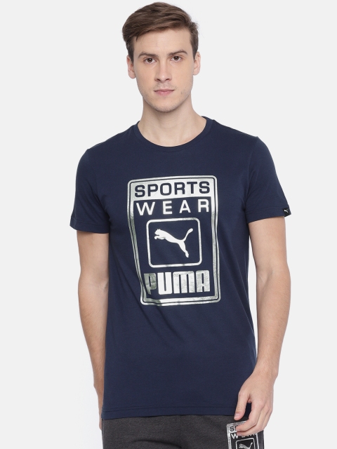 

Puma Men Navy Blue Printed GRAPHIC Round Neck T-shirt