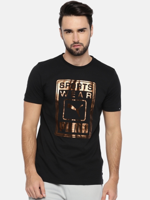 

Puma Men Black Printed Round Neck T-shirt