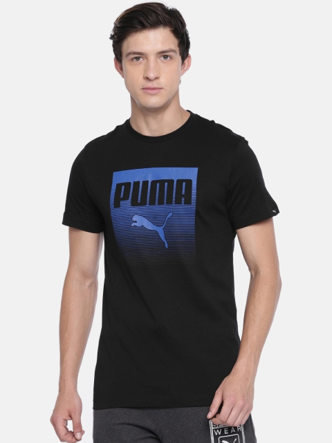 

Puma Men Black Printed Round Neck T-shirt