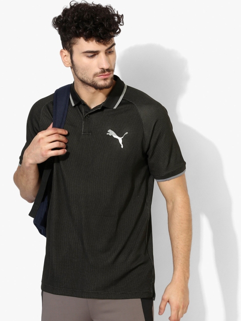 

Puma Men Black Regular Fit Active Hero Self-Design DRY-CELL Polo Collar T-Shirt