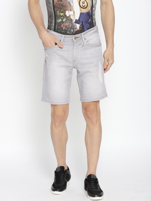

Lee Cooper Men Grey Washed Denim Shorts