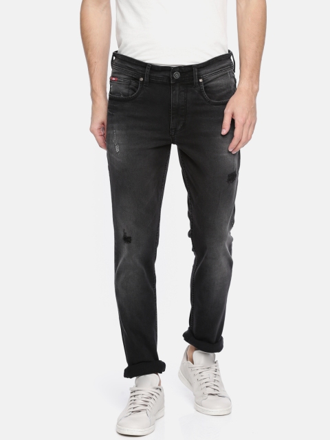 

Lee Cooper Men Black Slim Fit Mid-Rise Mildly Distressed Stretchable Jeans