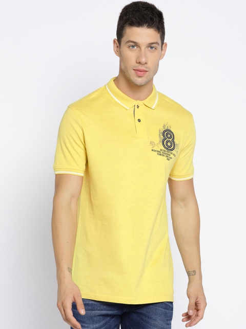 

Lee Cooper Men Yellow Solid Polo Collar T-shirt