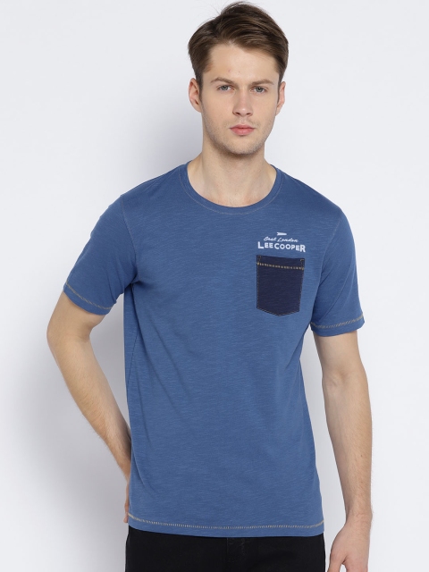 

Lee Cooper Men Blue Solid Round Neck T-shirt