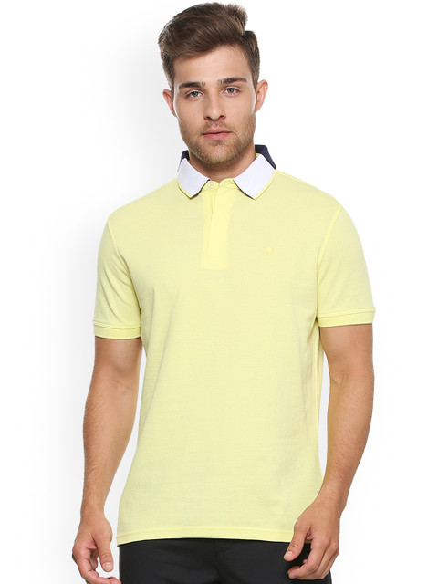 

Allen Solly Men Yellow Solid Polo Collar T-shirt
