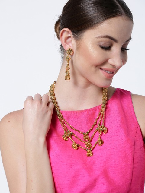 

Priyaasi Gold-Plated Beaded Layered Jewellery Set