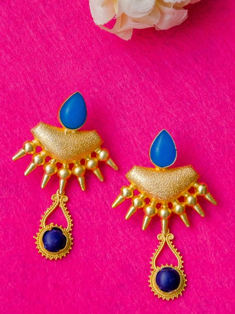 

Priyaasi Blue Gold-Plated Handcrafted Classic Drop Earrings