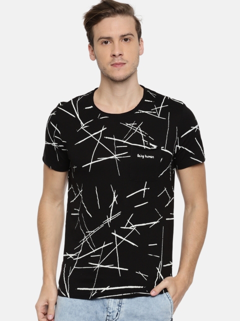 

Being Human Clothing Men Black Printed Round Neck T-shirt