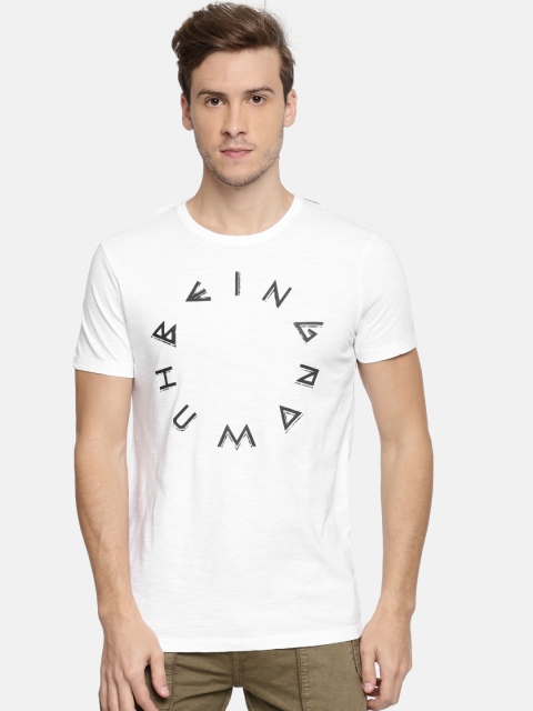 

Being Human Clothing Men White Printed Round Neck T-shirt