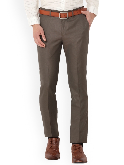 

V Dot Men Brown Regular Fit Solid Formal Trousers