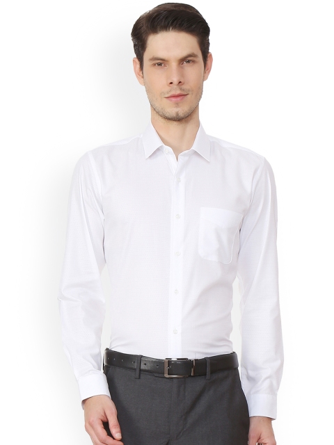 

Peter England Men White Slim Fit Printed Casual Shirt