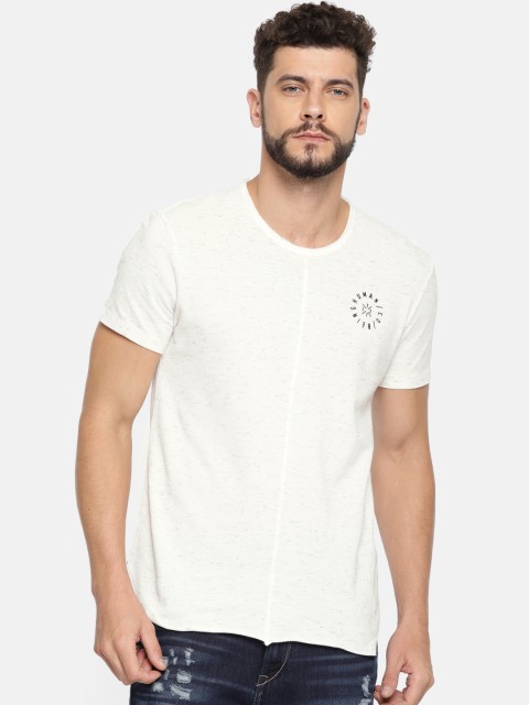 

Being Human Clothing Men Off-White Solid Round Neck T-shirt