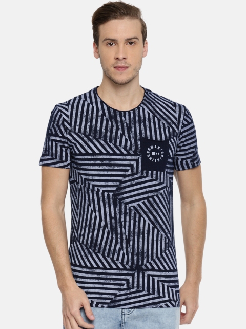 

Being Human Clothing Men Blue Printed Round Neck T-shirt