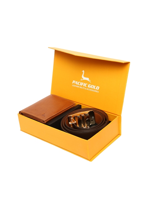 

Pacific Gold Men Leather Brown Accessory Gift Set