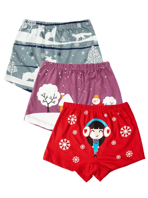 

Plan B Girls Pack of 3 Printed Briefs, Red