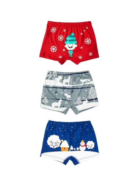 

Plan B Boys Pack of 3 Printed Boxers, Red