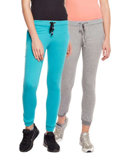 

VIMAL JONNEY Women Pack of 2 Solid Joggers, Blue