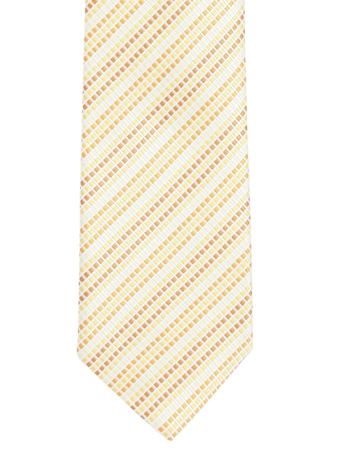 

Alvaro Castagnino Yellow & Cream-Coloured Striped Skinny Tie