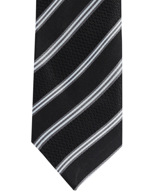 

Alvaro Castagnino Black & Grey Striped Skinny Tie