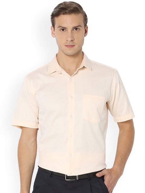 

Van Heusen Men Peach-Coloured Regular Fit Solid Formal Shirt