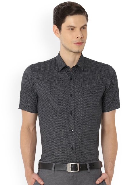 

Van Heusen Men Charcoal Slim Fit Printed Formal Shirt