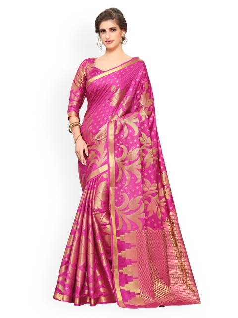 

MIMOSA Pink Art Silk Woven Design Kanjeevaram Saree