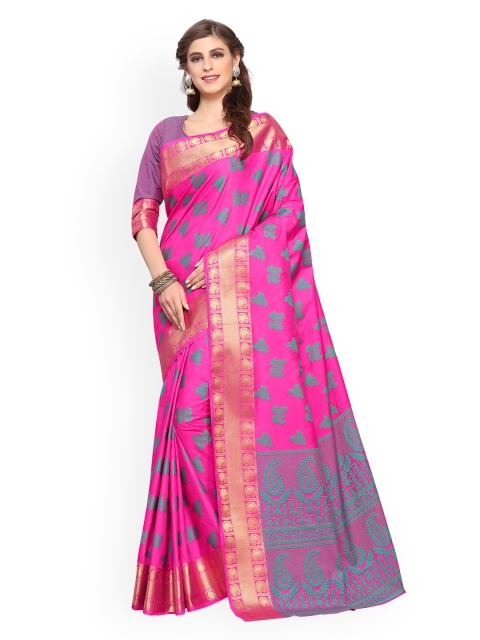 

MIMOSA Pink Art Silk Woven Design Kanjeevaram Saree