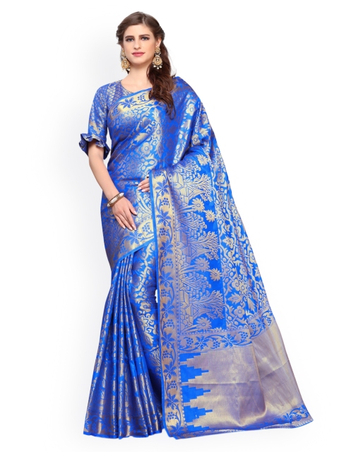 

MIMOSA Blue Art Silk Woven Design Patola Saree