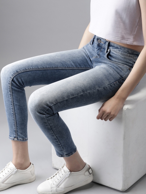 

Moda Rapido Women Blue Skinny Fit Mid-Rise Clean Look Stretchable Cropped Jeans