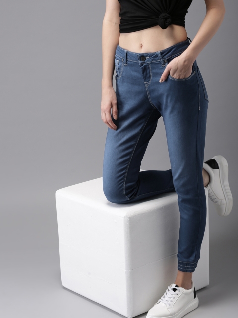 

Moda Rapido Women Blue Jogger Mid-Rise Clean Look Stretchable Jeans
