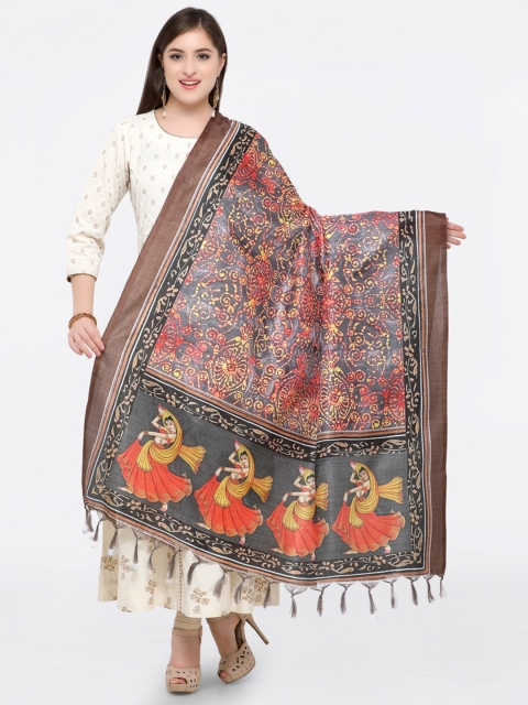 

Saree mall Grey Printed Dupatta