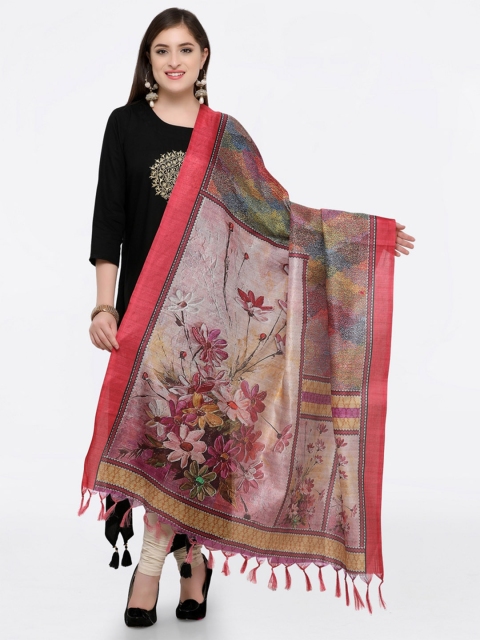 

Saree mall Multicoloured Printed Dupatta, Peach