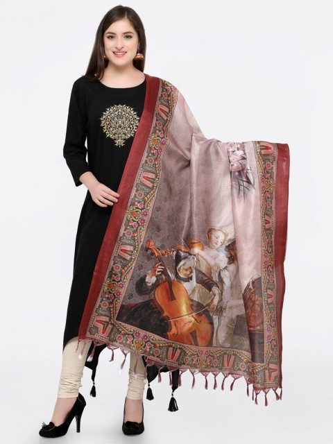 

Saree mall Brown & Mauve Printed Dupatta