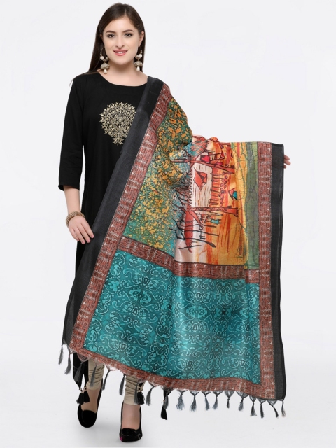 

Saree mall Green & Blue Printed Dupatta