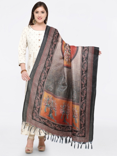 

Saree mall Black Printed Dupatta