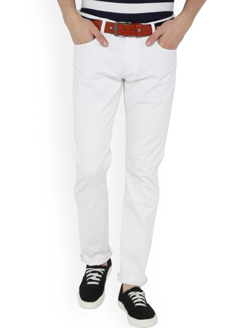 

V Dot Men White Slim Fit Mid-Rise Clean Look Stretchable Jeans