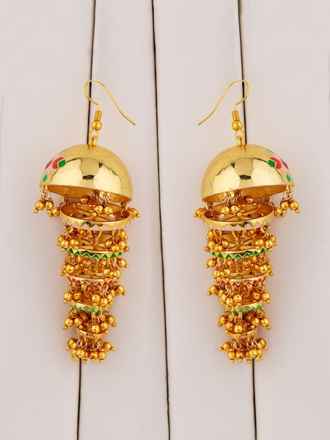 

Studio Voylla Gold-Toned Classic Jhumkas
