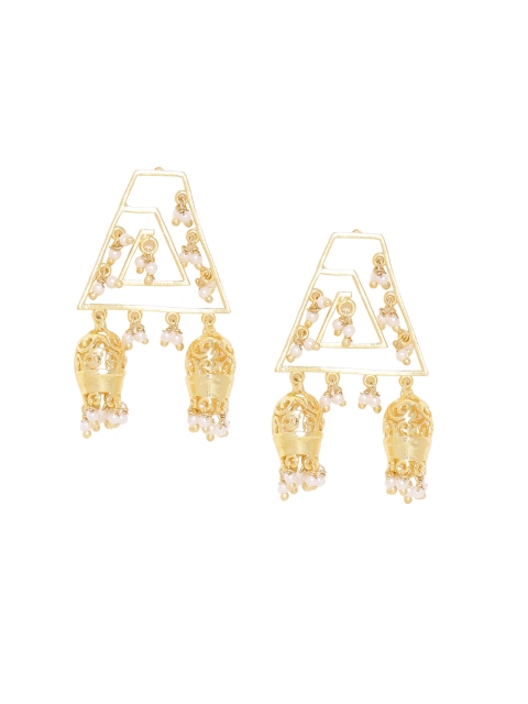 

Studio Voylla Gold-Toned Geometric Drop Earrings