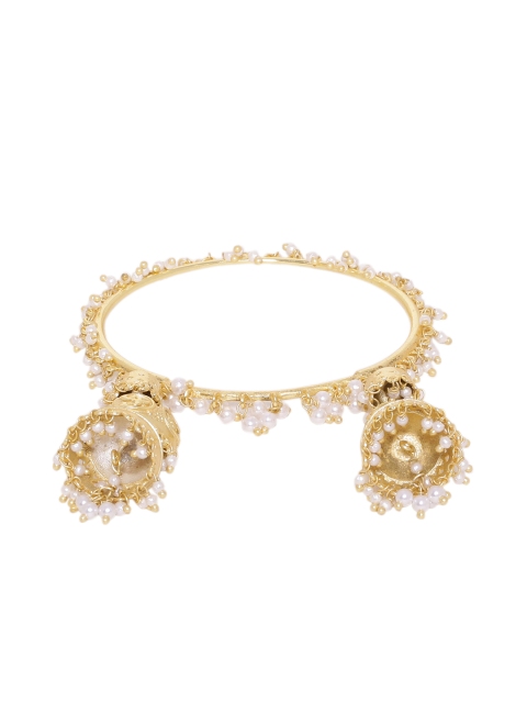 

Studio Voylla Gold-Toned Brass Gold-Plated Handcrafted Bangle-Style Bracelet