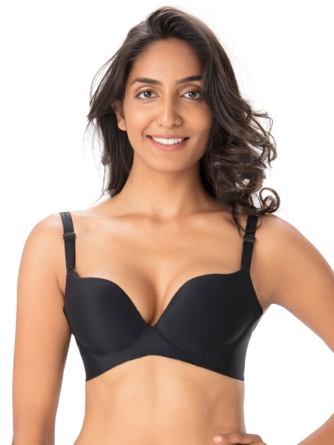

PrettySecrets Black Solid Underwired Lightly Padded Plunge Bra B005SS18