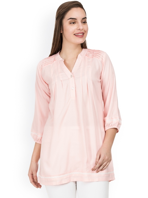 

IDK Women Pink Solid A-Line Top