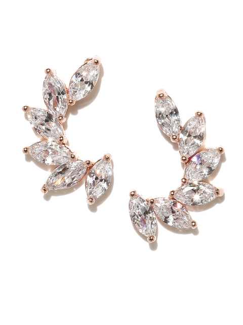 

Amavi Rose Gold-Plated Leaf Shaped Stud Earrings