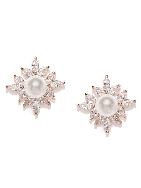 

Amavi Rose Gold-Plated Floral Studs