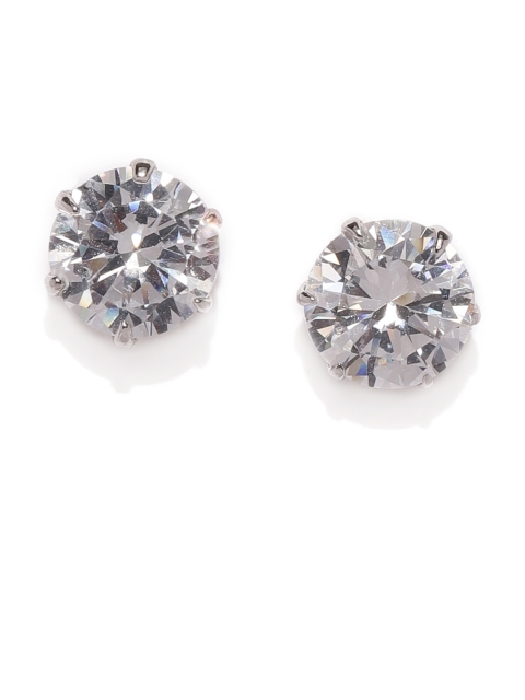 

Amavi Silver-Toned Sparkle Mini Rhodium-Plated Studs