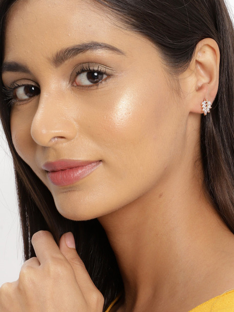 

Amavi Rose Gold-Plated Leaf-Shaped Calore Studs
