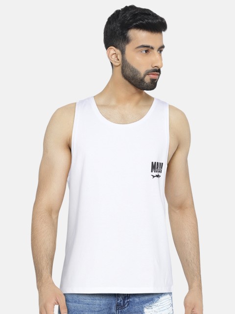 

OVS Men White Round Neck T-shirt with Printed Back