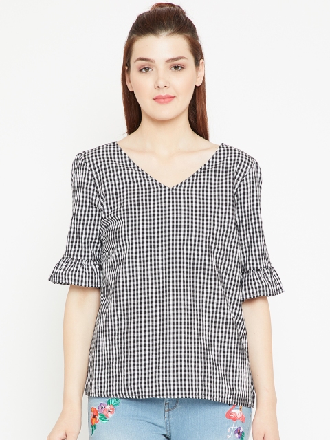 

OVS Women Black & White Striped Top