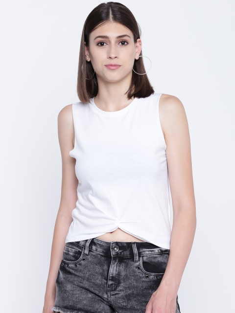 

OVS Women White Solid Top