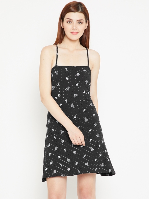 

OVS Women Black Printed A-Line Dress