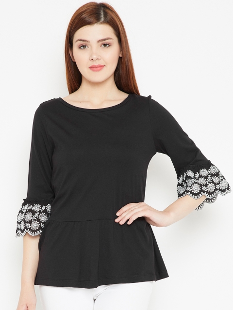 

OVS Women Black Solid Top
